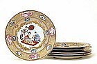 Qianlong Chinese Rockefeller Famille Rose Plate Set