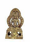 18C Chinese Tibetan Gilt Bronze Seated Buddha