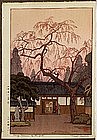 Old Japanese Woodblock Print Yoshida Cheing Blossoms