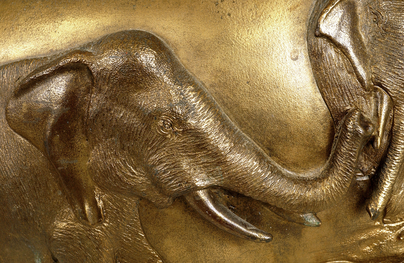 Meiji Japanese Bronze Jardiniere Elephant Herd