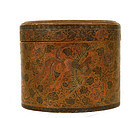 17C Chinese Tianqi Lacquer Round Box Phoenix Bird