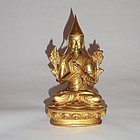 An Exquisite Sino-Tibetan Gilt Bronze Buddhist Statue