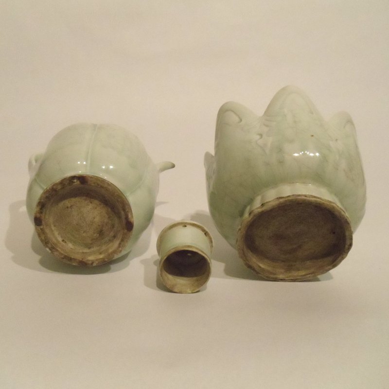 A Qingbai Glazed Wine Pot with Lotus- Shaped Warmer