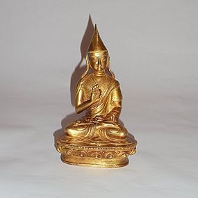 A Sino-Tibetan Gilt Bronze Buddhist Statue