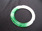 A Vintage Jadeite Bracelet with Apple Green & Lilac Hues