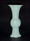 An Exquisite Song Dynasty Ruyao Sky-Blue Glazed Floral Gu Vase
