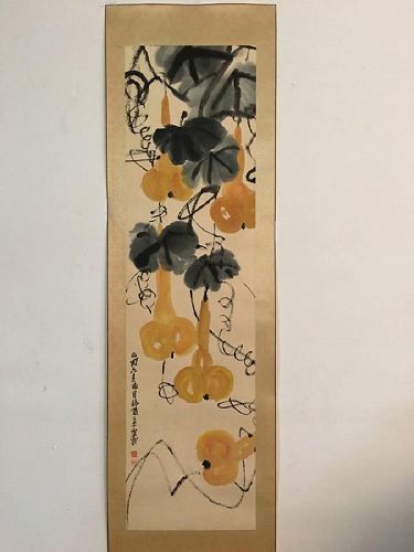 Mounted Paintings of Golden Gourds / Wu Changshuo (1844-1927) of Qing