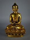 An Exquisite Qing Dynasty Quilt Bronze Seated Buddha