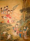 Xu Yansun / A Birthday Celebration with Auspicious Deers and Cranes