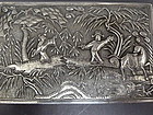 Antique Chinese Silver Repousse Box Story Figures