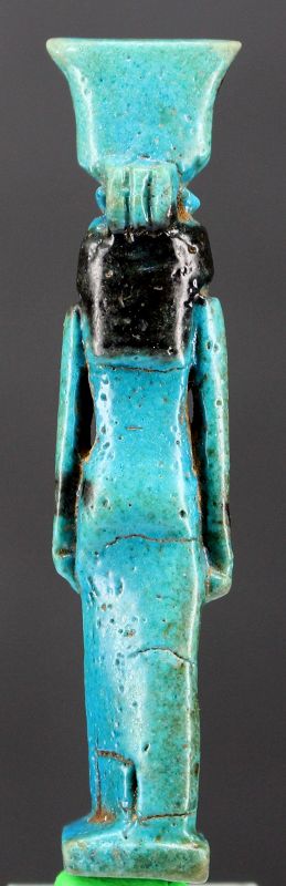 Egyptian bi-color faience amulet of Isis.