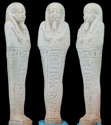 Ancient egyptian faience ushabti for Padusir - 13,1cm