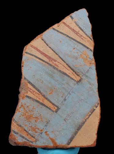 Sherd from a blue-painted storage jar, egypt - new kingdom Amarna peri