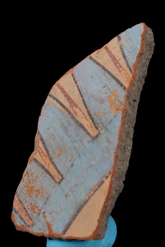 Sherd from a blue-painted storage jar, egypt - new kingdom Amarna peri