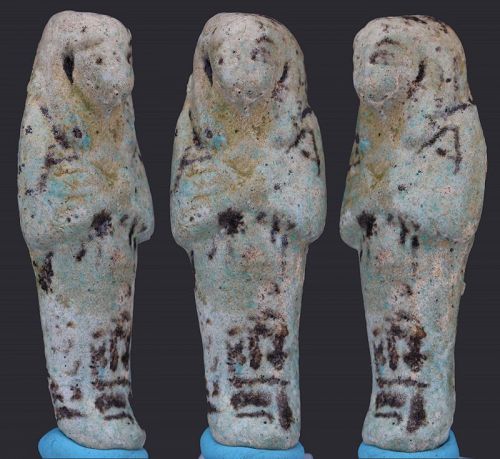 Ancient egyptian faience shabti for Pa-shed-meref 9cm.