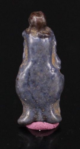 Egyptian Amarna Faience Blue Floral Amulet 1,6 cm