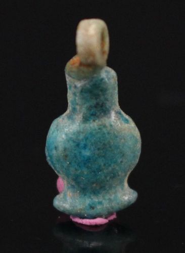 Egyptian Faience Green Monflower Amulet 1,7 cm