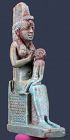 An Egyptian turquoise faience stature of Isis with Horus child 12,5cm.