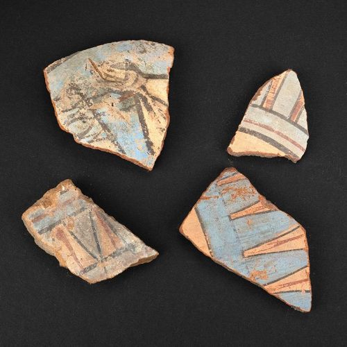 Ancient egypt shards from a blue-painted storage jar