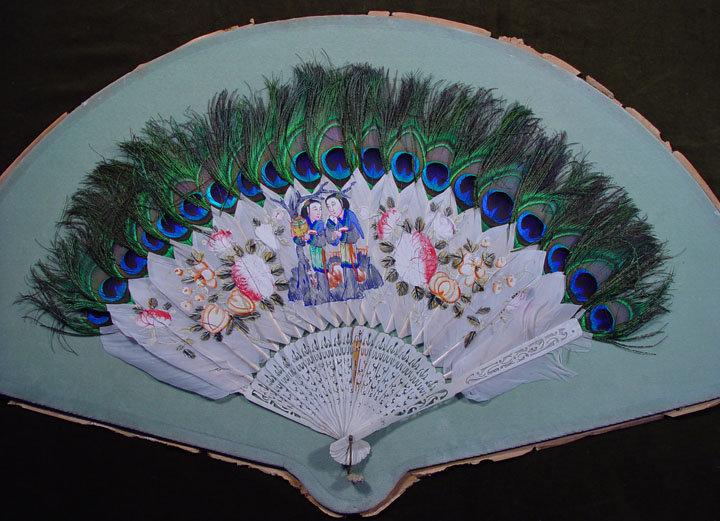 Antique Chinese Peacock Feather Fan
