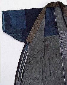 Indigo Japanese Patched Jacket, Sashiko