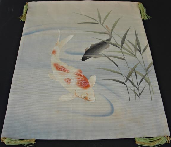 Japanese Fukusa, Carps in Pond, Smaller