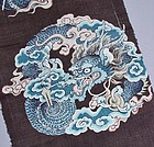 Old Fabric, Silk Tsumugi, Dragon Design