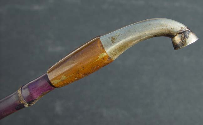 Antique Japanese Silver and Copper Tobacco Pipe