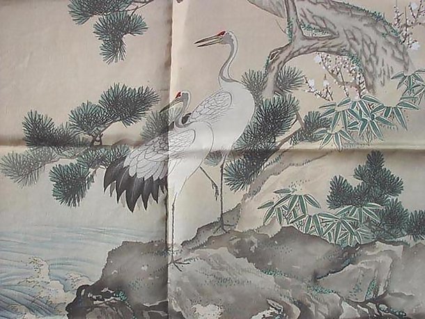 Japanese Fukusa Gift Wrapping and Cover, Cranes