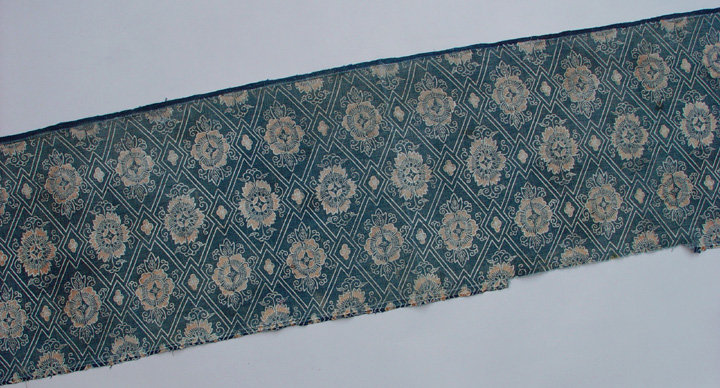 Antique Japanese Fabric, Stencil Dye, Beni and Aizome