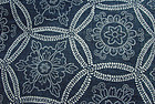 Antique Japanese Stencil Dye Cotton-Flowers in Shippo