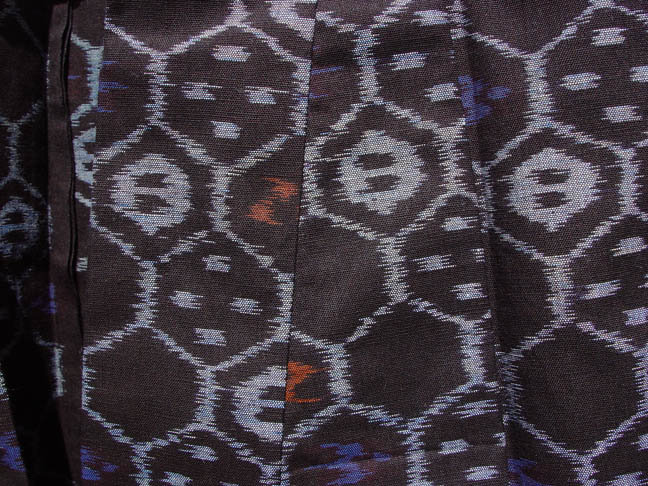 Japanese Cotton Kasuri Kimono, Geometric Kikko Design