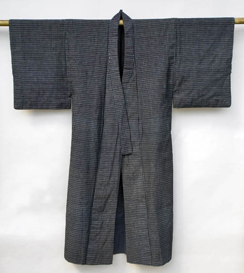 Japanese Kasuri Kimono, small pattern, Fully Lined