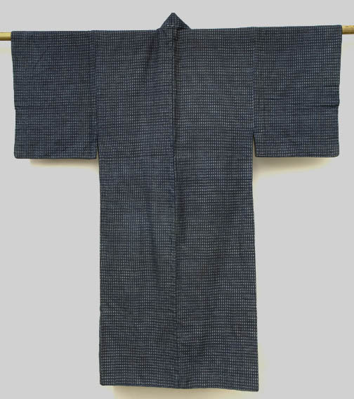 Japanese Kasuri Kimono, small pattern, Fully Lined