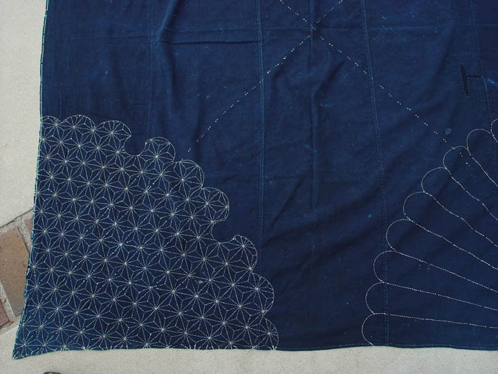 Antique Furoshiki Japanese Wrapping Cloth with Sashiko