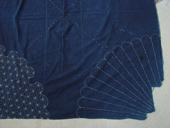 Antique Furoshiki Japanese Wrapping Cloth with Sashiko