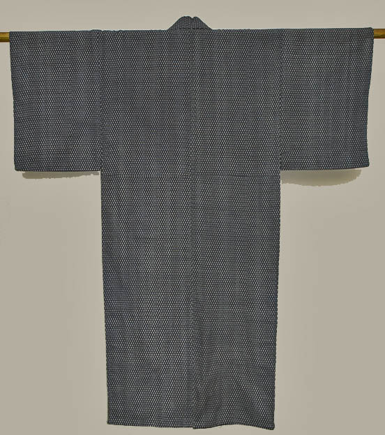 Vintage Japanese Kasuri Kimono with Small Pattern