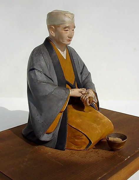 Hakata Ningyo Japanese Clay Doll, Tea Master &quot;Rikyu&quot;