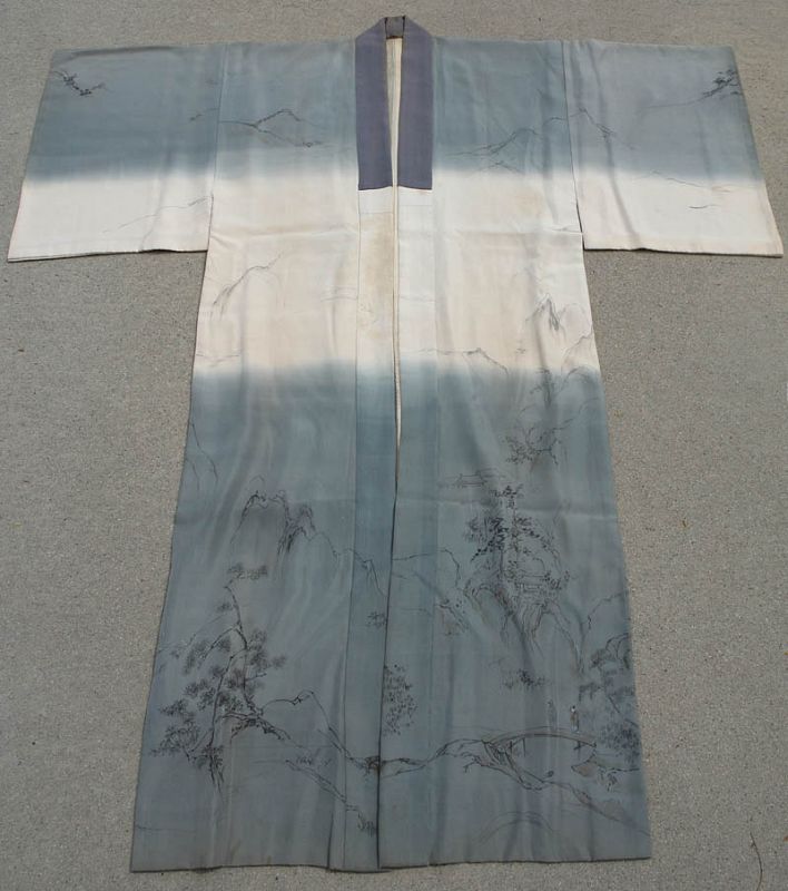 Amazing Artwork in Mens Silk Juban Kimono