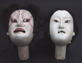 Large Kabuki Puppet Doll Heads