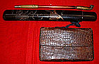 Japanese Tobacco pouch, lacquer pipe tube