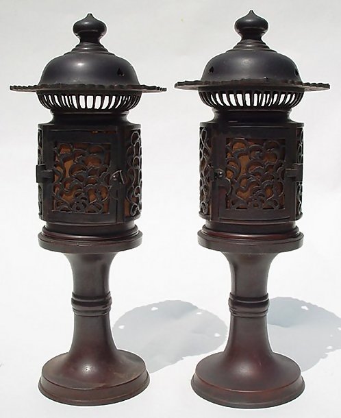 Japanese Old Bronze Lanterns