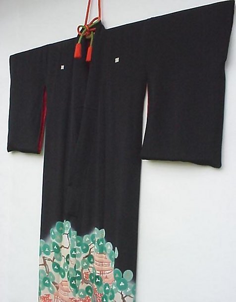 Black Kimono with Beautiful View of Kyoto