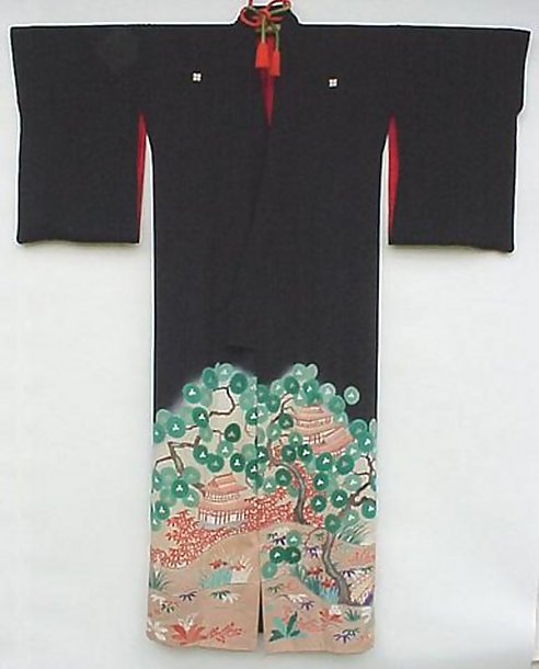 Black Kimono with Beautiful View of Kyoto