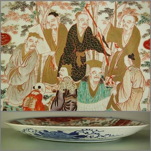 Large Imari Charger, Seven Sages of Bamboo Grove