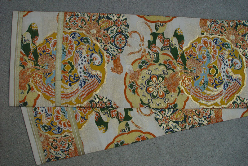 Formal Japanese Silk Obi, Old Mirrors in Nishijin Obi