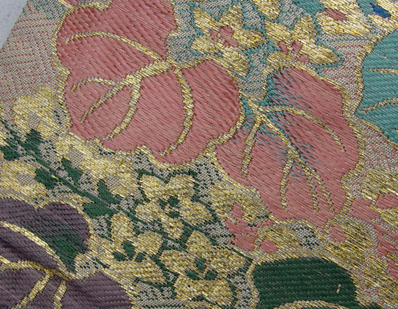 Old Nishijin Silk Obi - tanned color