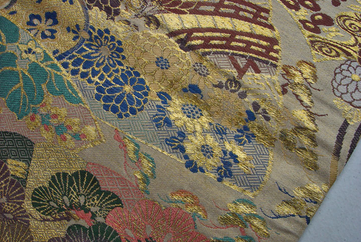 Old Nishijin Silk Obi - tanned color