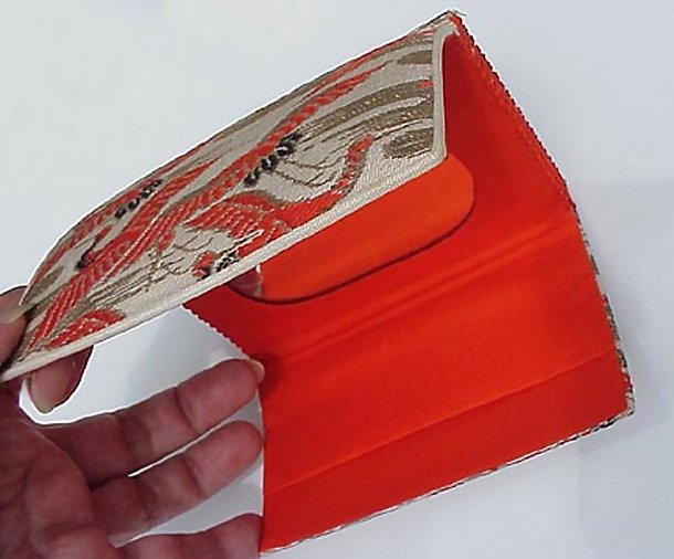 Woven Antique Japanese Tissue Holder with Kanzashi