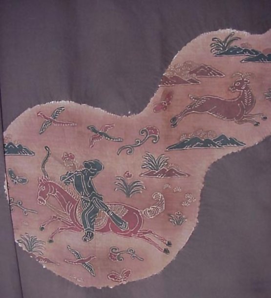Beautiful Tie-dye Work in Man's Old Kimono, Wall Decor